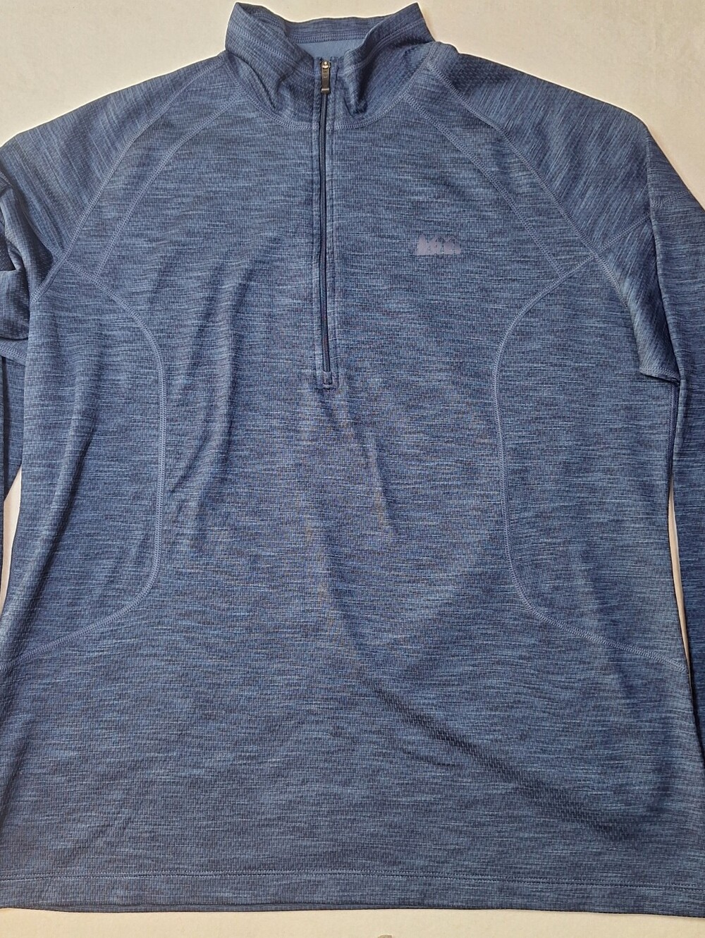 REI Co-op Mens XL Blue Quarter Zip Pullover Long Sleeve Performance Shirt